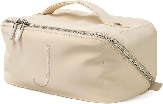 EACHY Travel Makeup Bag,Large Capacity Cosmetic Bags for Women,Waterproof Portable Pouch Open Flat Toiletry Bag Pattern Makeup Bag