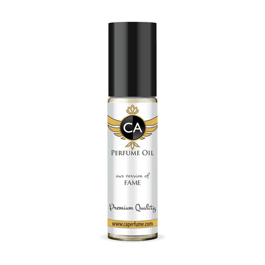 CA Perfume Impression of Fame for Women Fragrance Oil Floral Woody Musk Scent Long Lasting Perfumes for Women Travel Size TSA Ready Mini Parfum Body Oil Roll-on 0.33 Fl Oz 10ml