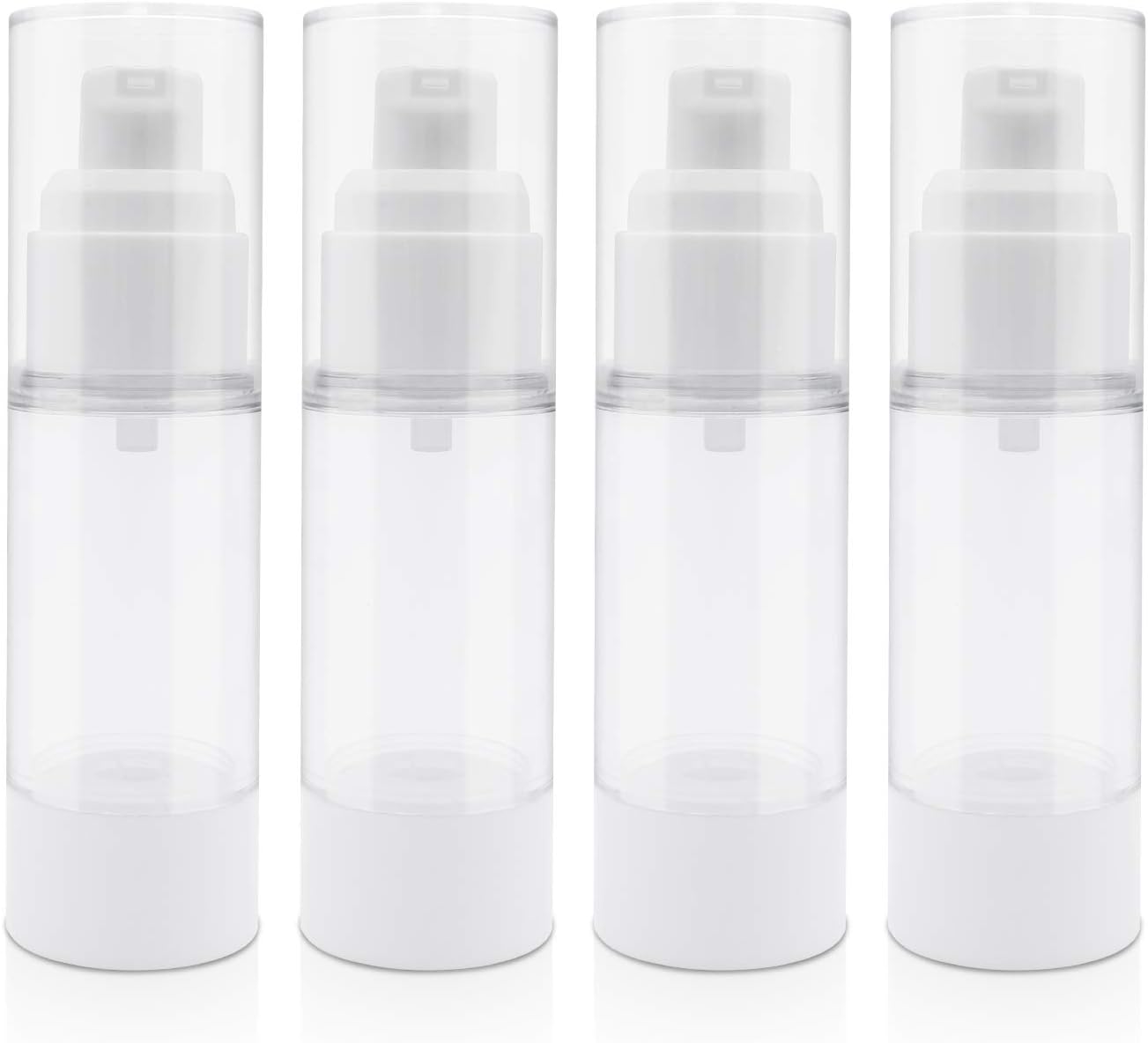 TRENDBOX 30ml / 1oz Airless Vaccum Pump Travel Bottles for Lotions, Cream - 4 Pack