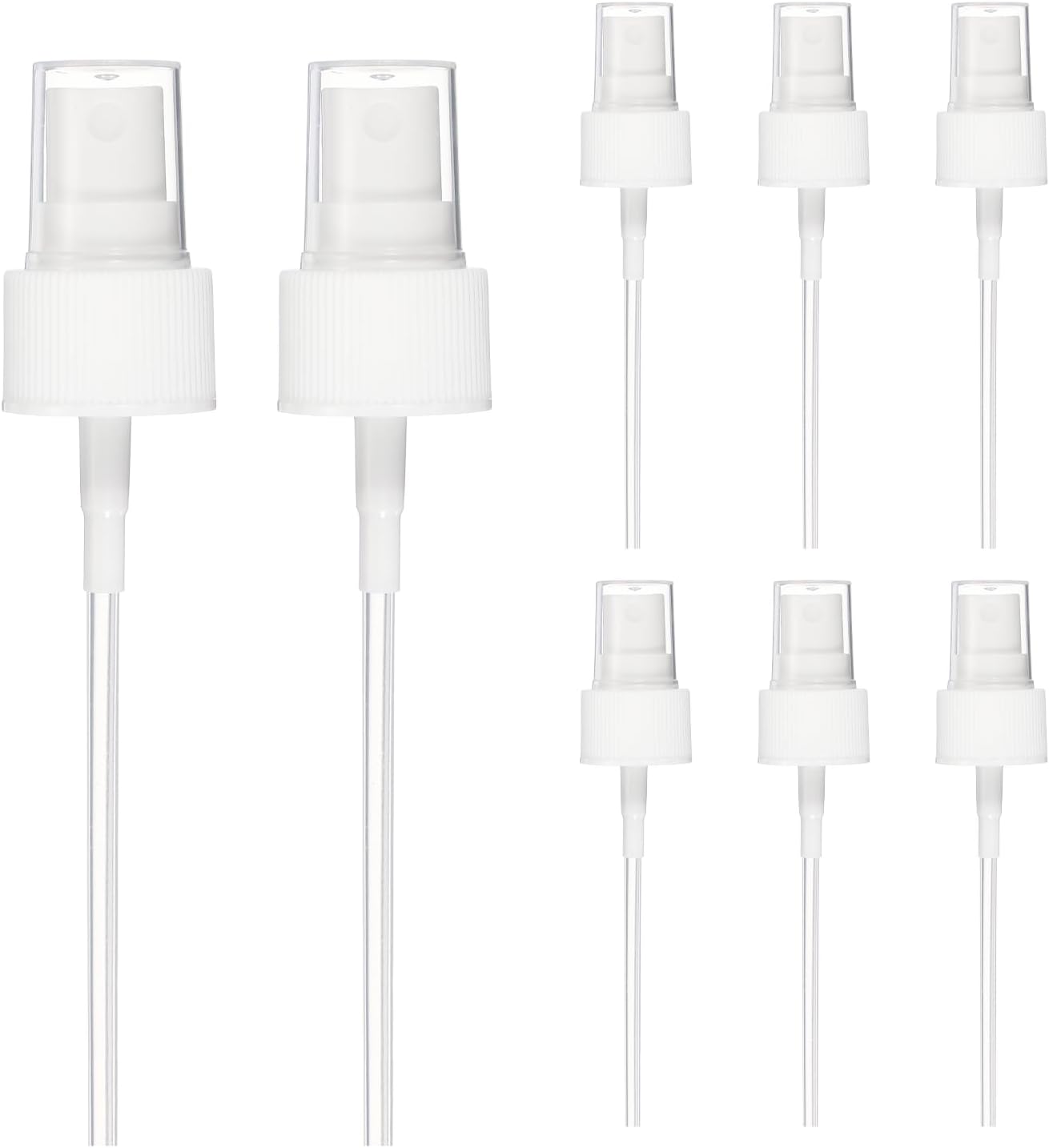 Fine Mist Spray Top, Spray Bottle Top Nozzle Sprayer Reusable Replacement for 24 Caliber Bottles Pump - Fitting For(Essential Oil Bottles/Perfumes/Cleaning Solution) 8 Pcs & White