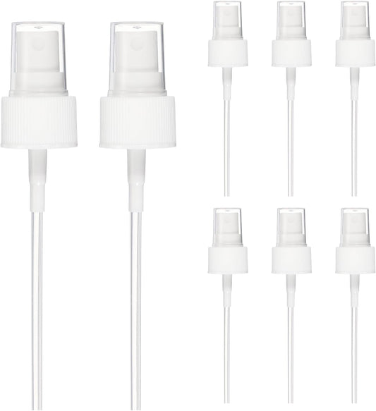 Fine Mist Spray Top, Spray Bottle Top Nozzle Sprayer Reusable Replacement for 24 Caliber Bottles Pump - Fitting For(Essential Oil Bottles/Perfumes/Cleaning Solution) 8 Pcs & White