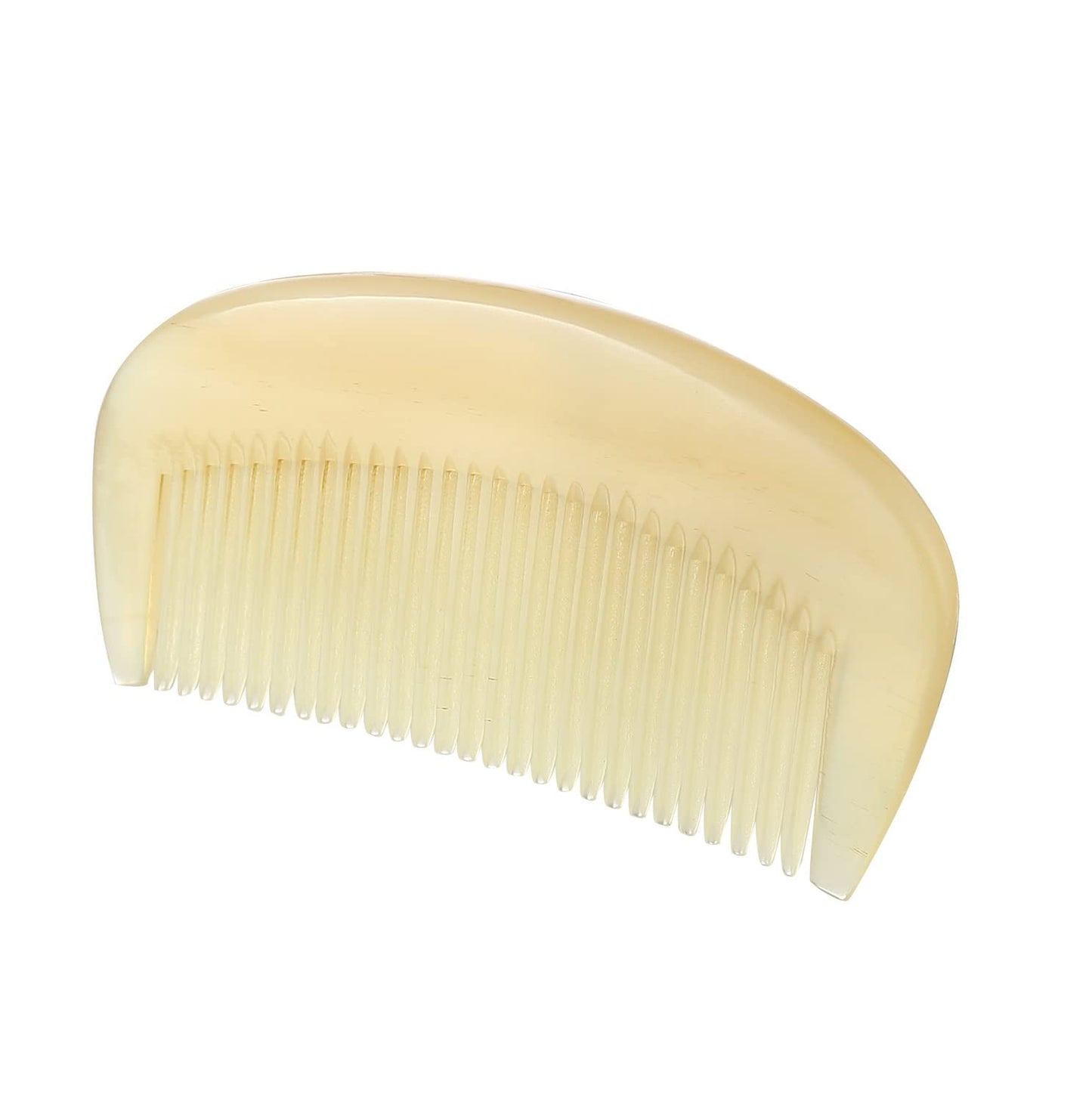 Premium Quality 100% Handmade Anti Static Natural Sheep Horn Comb - Professional Detangling Massage Comb (Semicircle STY1)