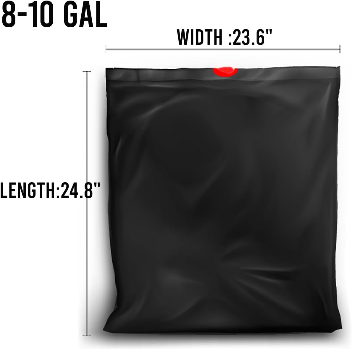 8-10 Gallon Trash Bags Drawstring, 60 Count Bulk, Black & Unscented Multi-purpose Garbage Bags for Business Home Bathroom Kitchen Commercial and Industrial