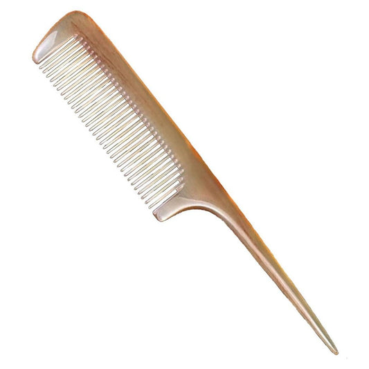 Premium Quality 100% Handmade Anti Static Natural Sheep Horn Comb - Professional Detangling Massage Hair Comb (Rat Tail Comb)