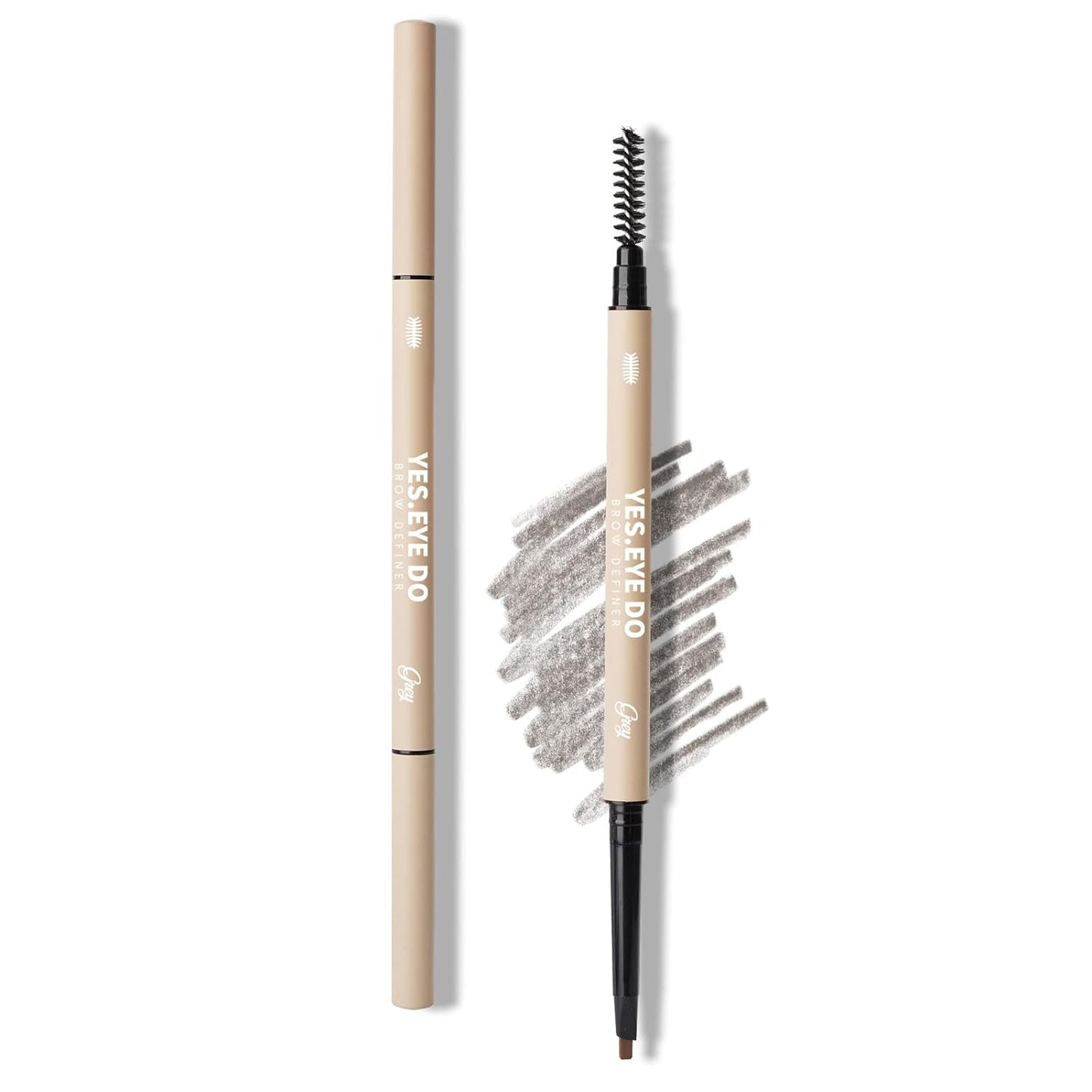 Grey Eyebrow Pencil for Older Women Soft, Retractable Gray Eyebrow Pencil with Spoolie, Ultra Fine Brow Pencil for Gray Hair with hair like strokes, Long-lastin, Waterproof, Grey, YES.EYE DO