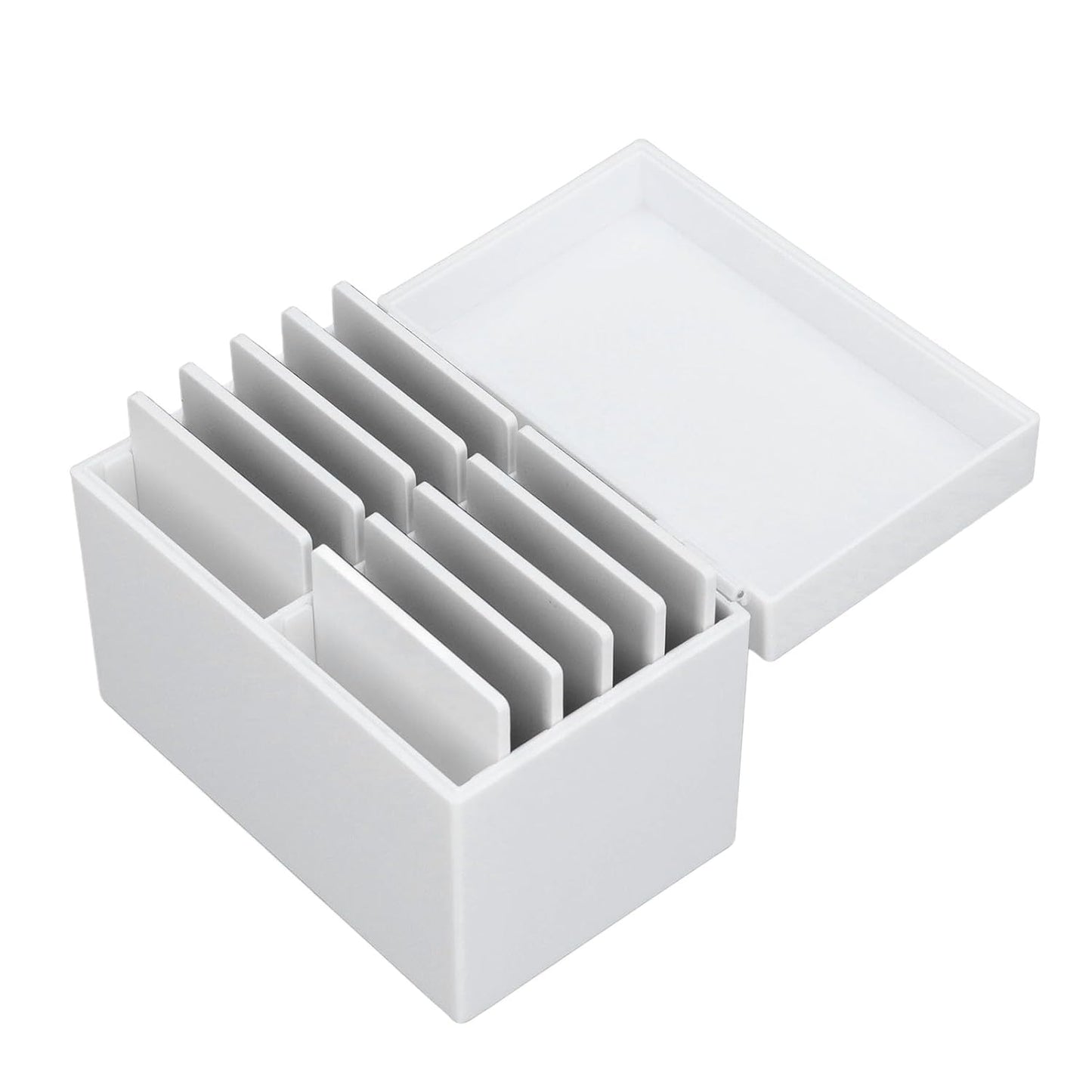 10 Layers Acrylic Eyelash Storage Box with Magnetic Bottom Extension Grafting Tool False Eyelashes Glue Pallet Holder (White)