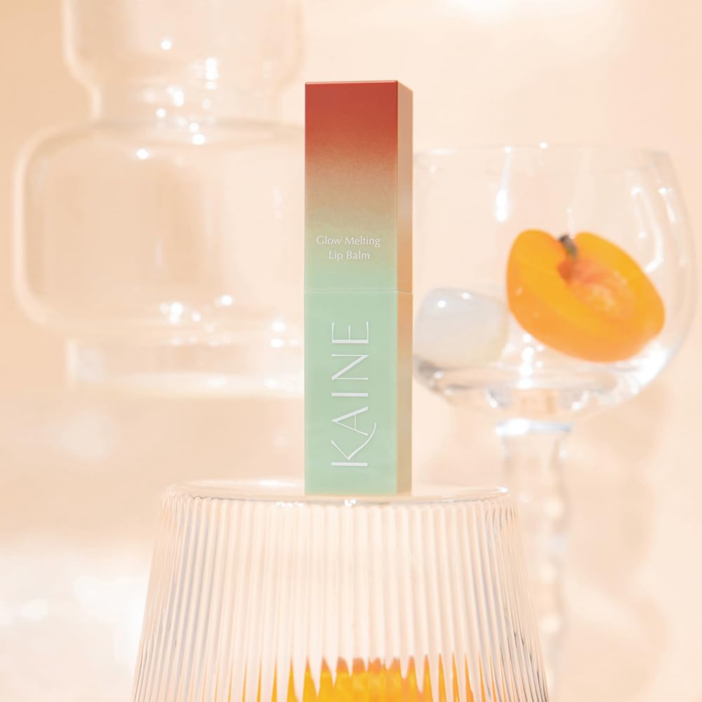 KAINE Glow Melting Lip Balm(WarmApricot) Vegan Hydrating Lip Balm with Natural Shine, Moisturizing & Nourishing Formula, Soft & Melting Textur 3.4g / 0.13 fl oz