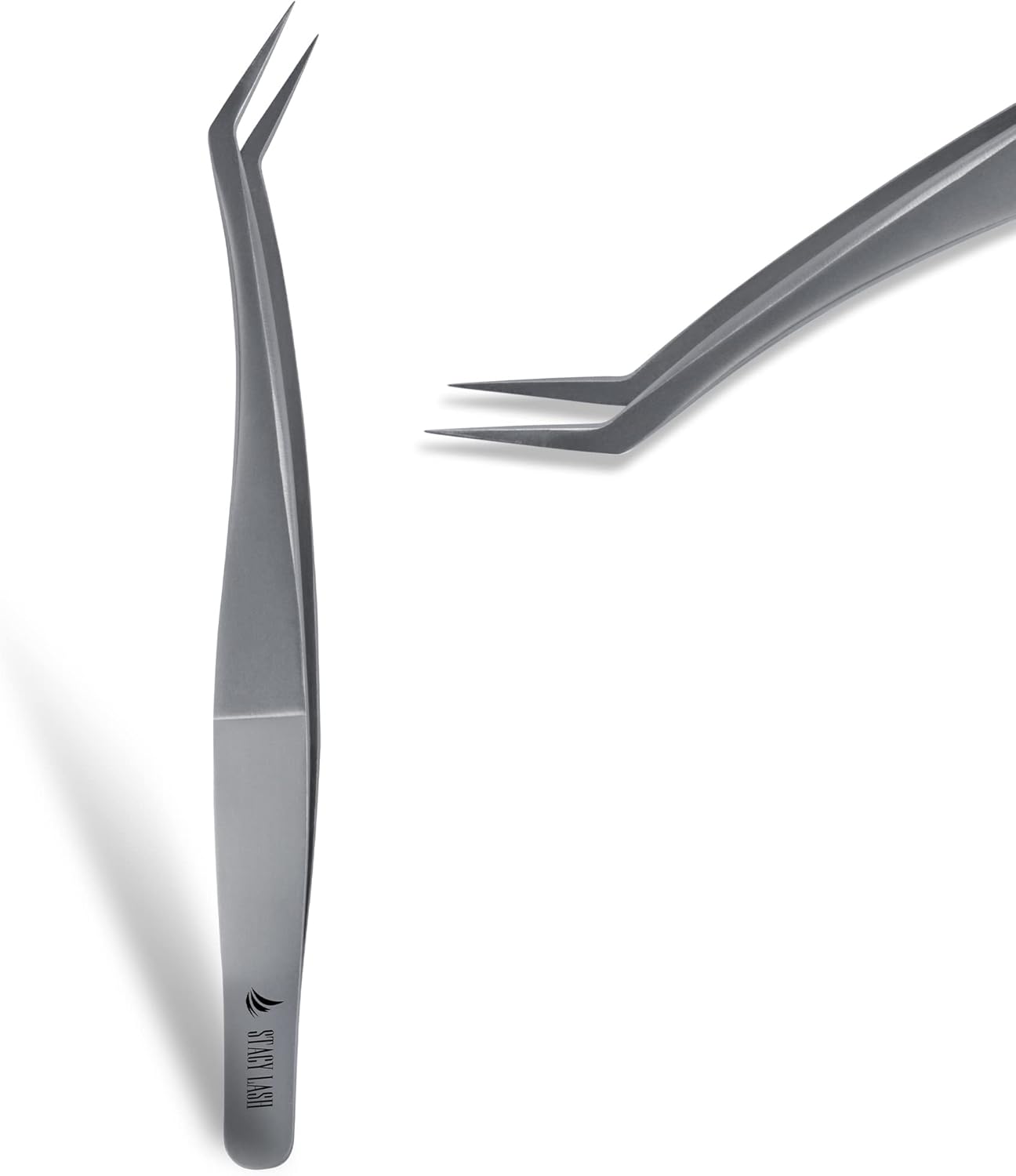 Stacy Lash STL-11 Curved Eyelash Extension Tweezers/Supplies for Classic Extensions & Premade Fans/Precision Tools for Volume False Lashes Application/Beauty Accessories/Eyelashes Tool Applicator
