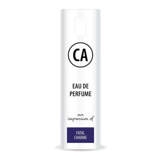 CA Perfume Impression of Fatal Charme Unisex Eau De Parfum Floral Woody Musk Scent Long Lasting Unisex Fragrance Travel Size TSA Ready for Day and Night Wear 0.33 Fl Oz 10ml