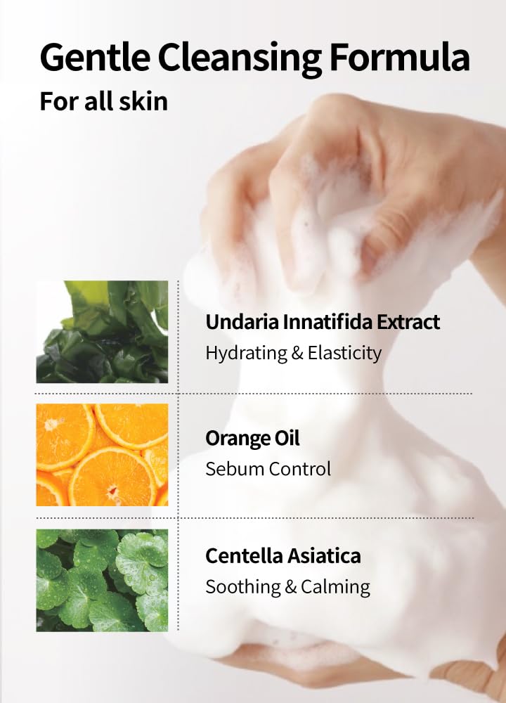 BEAUDIANI Pure foaming facial cleanser, CICA & orange oil cleanser, gentle face wash, makeup remover + pore minimizer for all skin types, vegan