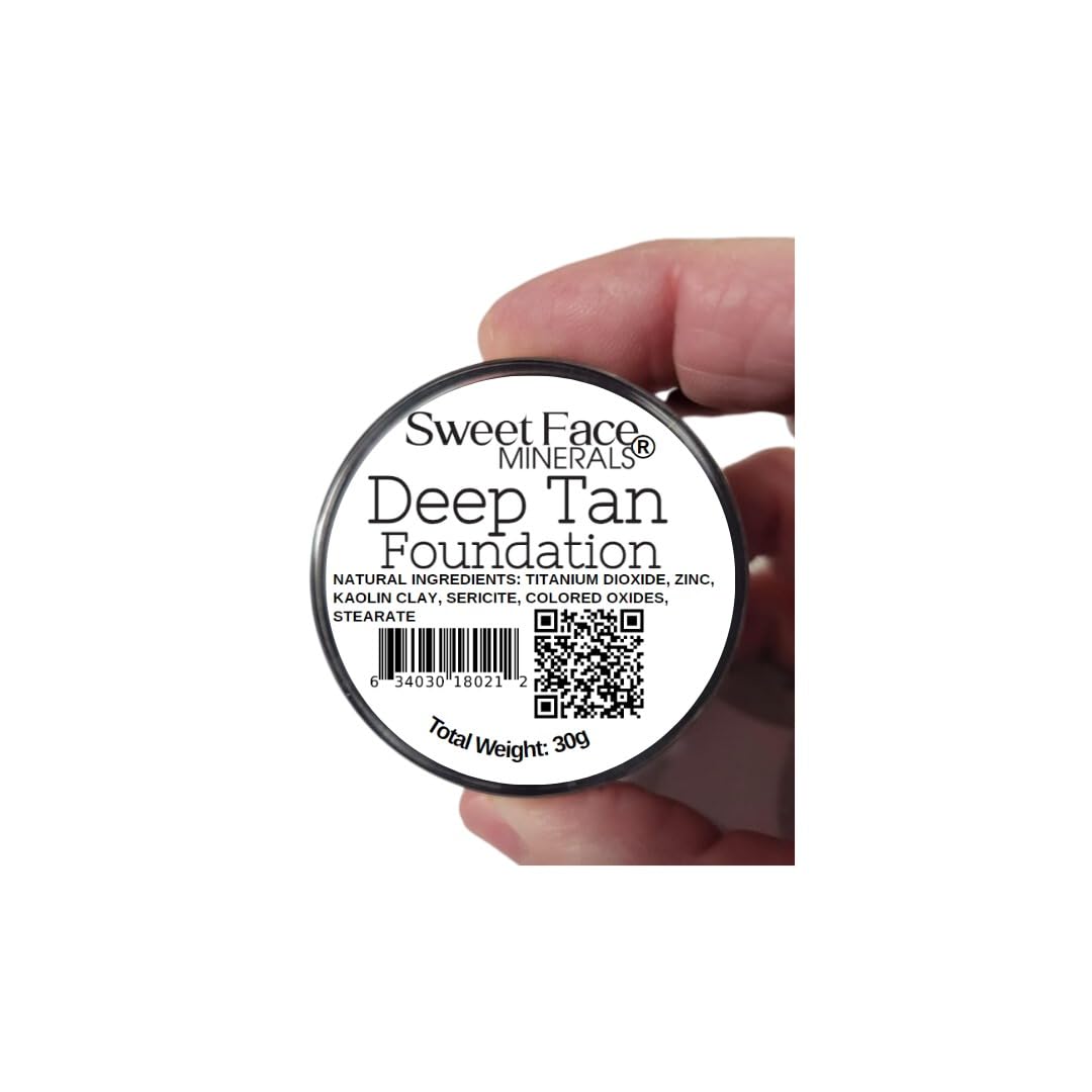 Deep Tan Shade Foundation (30g Full Size Sifter Jar) Matte Mineral Makeup Loose Powder Foundation – Full Coverage, Natural Finish, Noncomedogenic, SPF 30