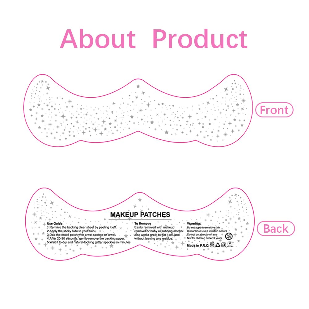 Face Makeup Patches, 12 Sheet Glitter Freckles Face Tattoo,Waterproof Faux Freckles,Temporary Face Freckles For Women & Girl