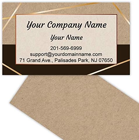 Custom Premium Business Cards 100 pcs Full color - Printed on 16pt(350gsm) or14pt (308gsm) Classic matte paper, Made in The USA (Kraft-Half)