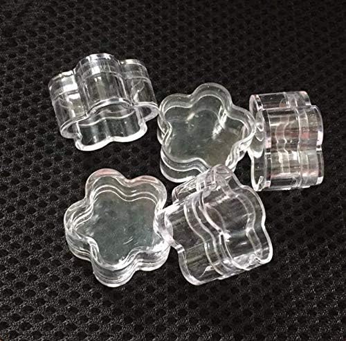 50Pcs 4 Gram Plastic Pot Jars 4 ML Refillable Cosmetic Containers Sample Clear Plum Flower Shaped Pot Jars Cap Lid Makeup Travel Empty Container for Creams Eye Shadow Powder Jewelry