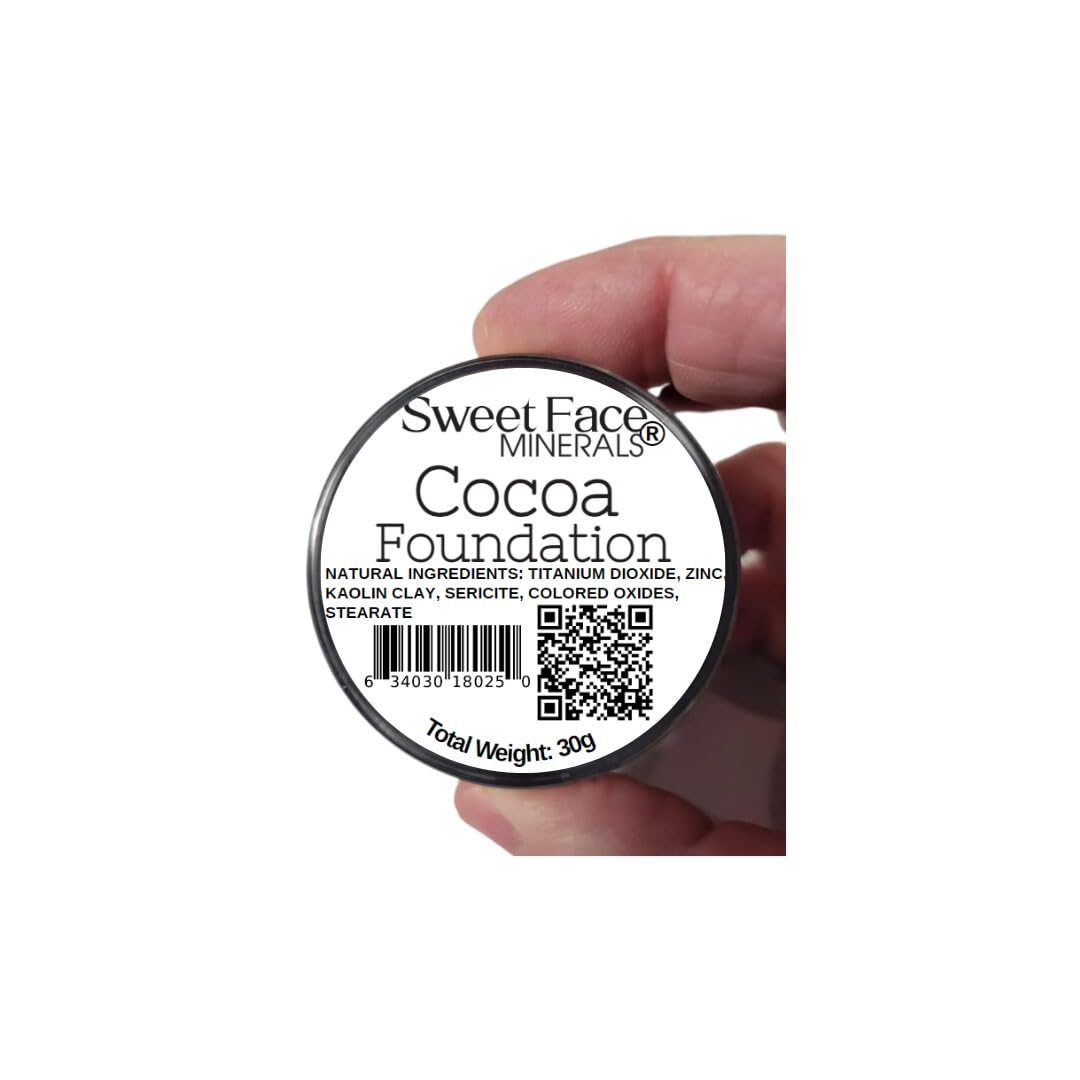 Cocoa Shade Foundation (30g Full Size Sifter Jar) Matte Mineral Makeup Loose Powder Foundation – Full Coverage, Natural Finish, Noncomedogenic, SPF 30
