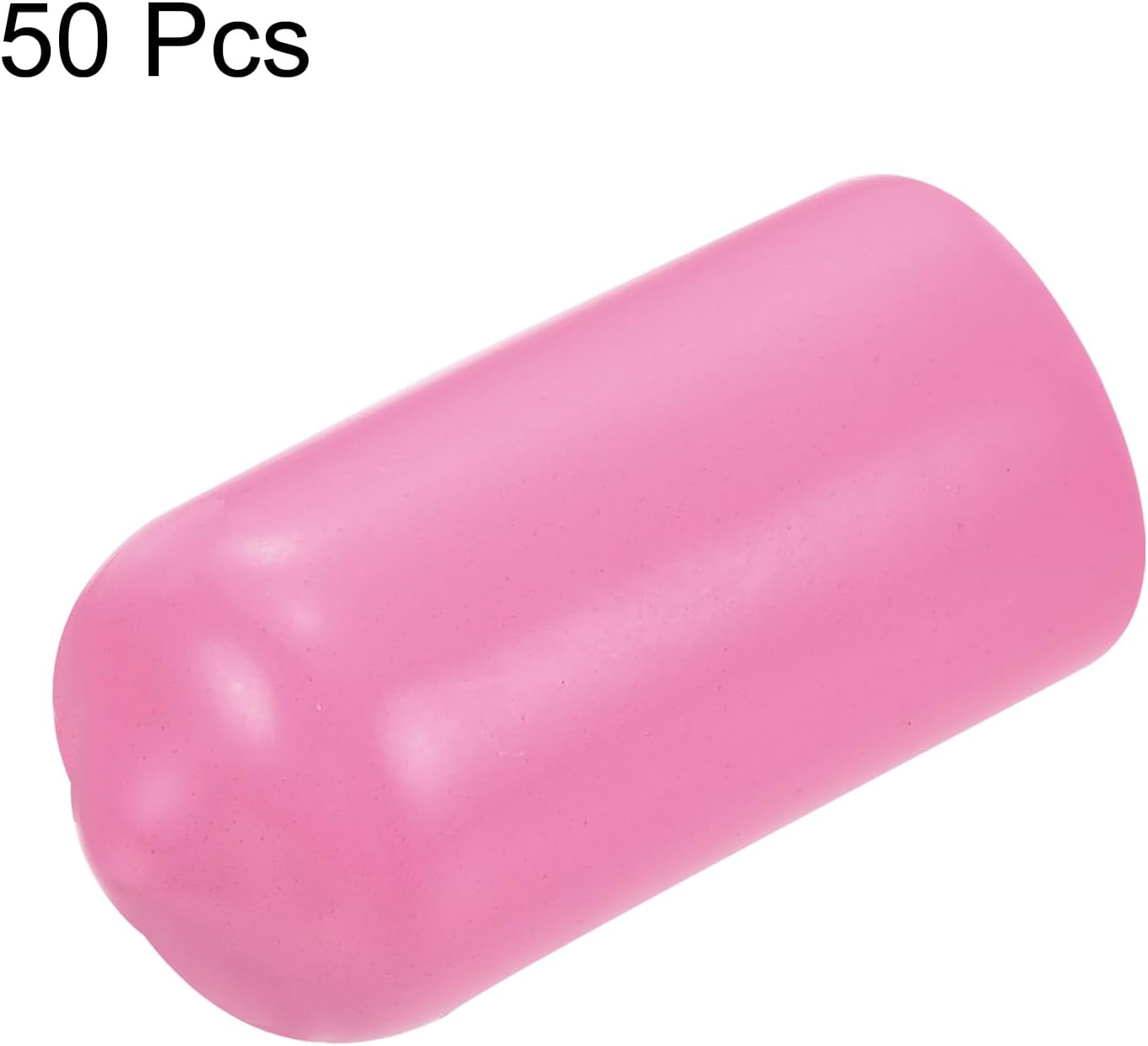 uxcell 50pcs Rubber End Caps 10mm(3/8 inch) ID Vinyl PVC Round Tube Bolt Cap Cover Screw Thread Protectors Pink, 0.4 inch