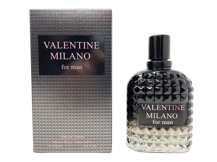 Perfume for Men Valentine Milano Eau de Toilette Natural Spray Men Cologne Masculine Scent 3.4 Fl Oz/100ML