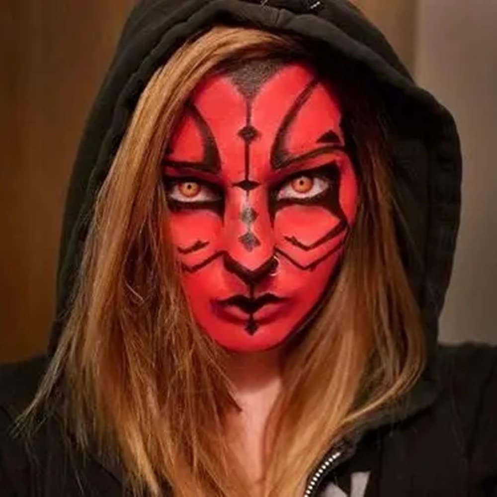 Go Ho Makeup Clown Red Cream-Blendable Stick -Red Eye Black Face Body Paint Professional SFX Makeup,Safe Facepaint Nose&Lip Smacking for Halloween