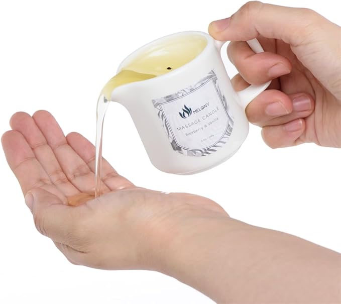 MELONY Soy Massage Oil Candle | Coffee & Whiskey | Low Temp | 2.82 OZ / 80G | Perfect Intensive Skin Treatment Candle | Nourishing with Almond Oil, Shea Butter & Cocoa Butter | Massage & Moisturise