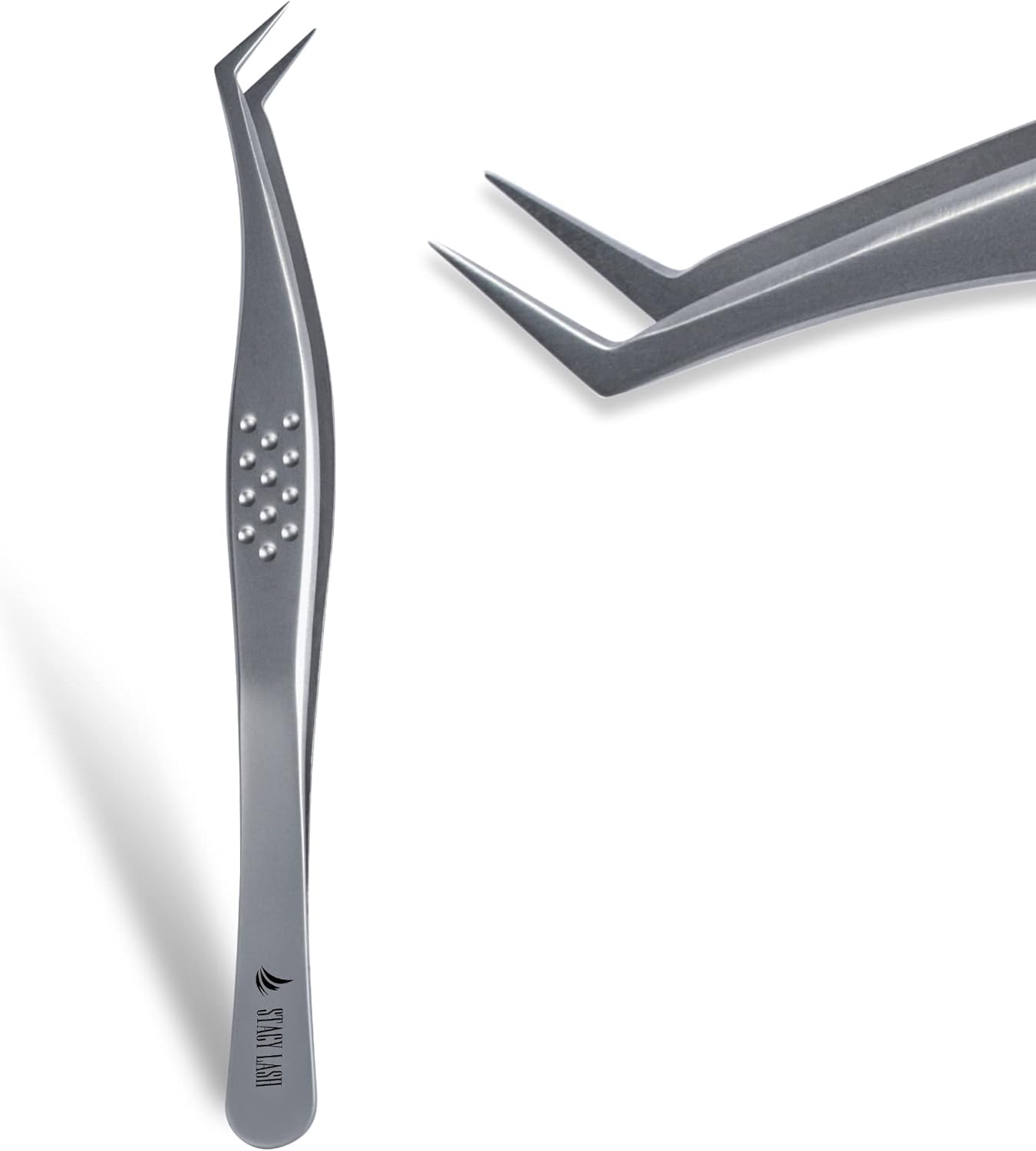Stacy Lash STL-14 Curved Eyelash Extension Tweezers/Supplies for Classic Extensions & Volume Premade Fans/Precision Tools for False Lashes Application/Eyelashes Applicator/Beauty Accessories