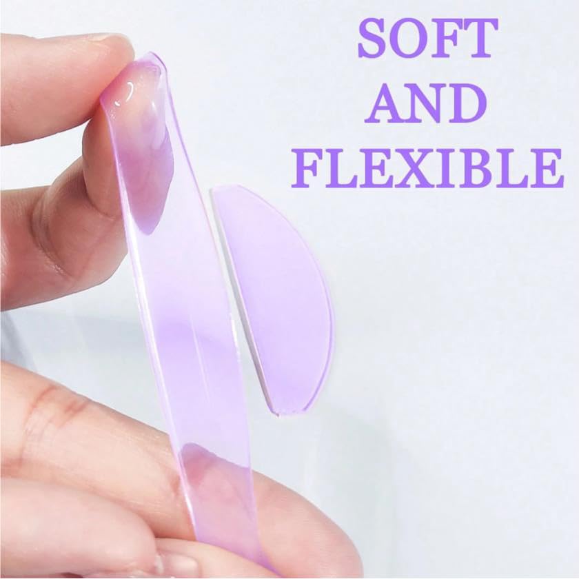 Lash Lift Shields Flat, Lomansa Korean Lash Lift Pads Super Sticky Glueless For NO.1 Perm Soften Lash Lift Rods (Purple)