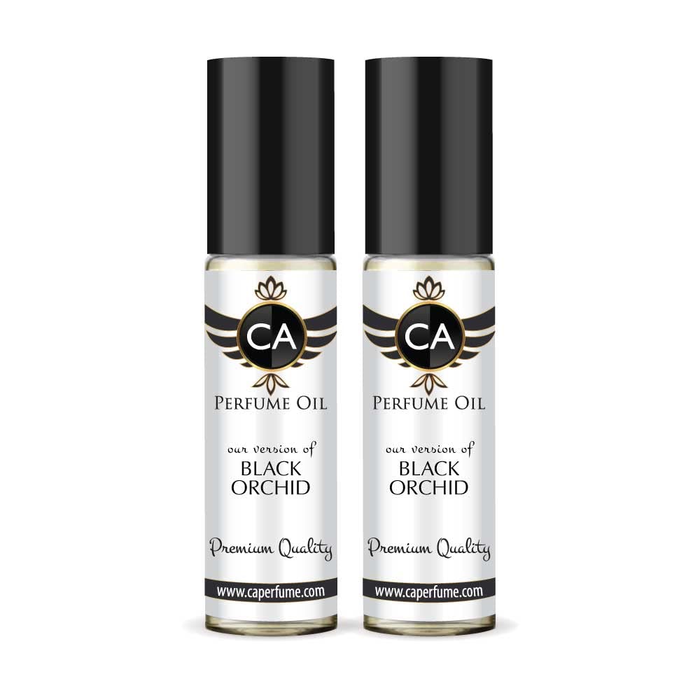 CA Perfume Impression of Black Orchid for Women Eau De Parfum Amber Floral Scent Long Lasting Perfumes for Women Travel Size TSA Ready for Day and Night Wear 0.33 Fl Oz 10ml (Pack of 2)