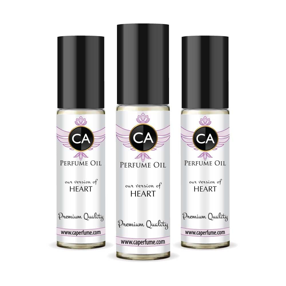 CA Perfume Impression of Heart for Women Eau De Parfum Floral Scent Long Lasting Perfumes for Women Travel Size TSA Ready for Day and Night Wear 0.33 Fl Oz 10ml (Pack of 3)