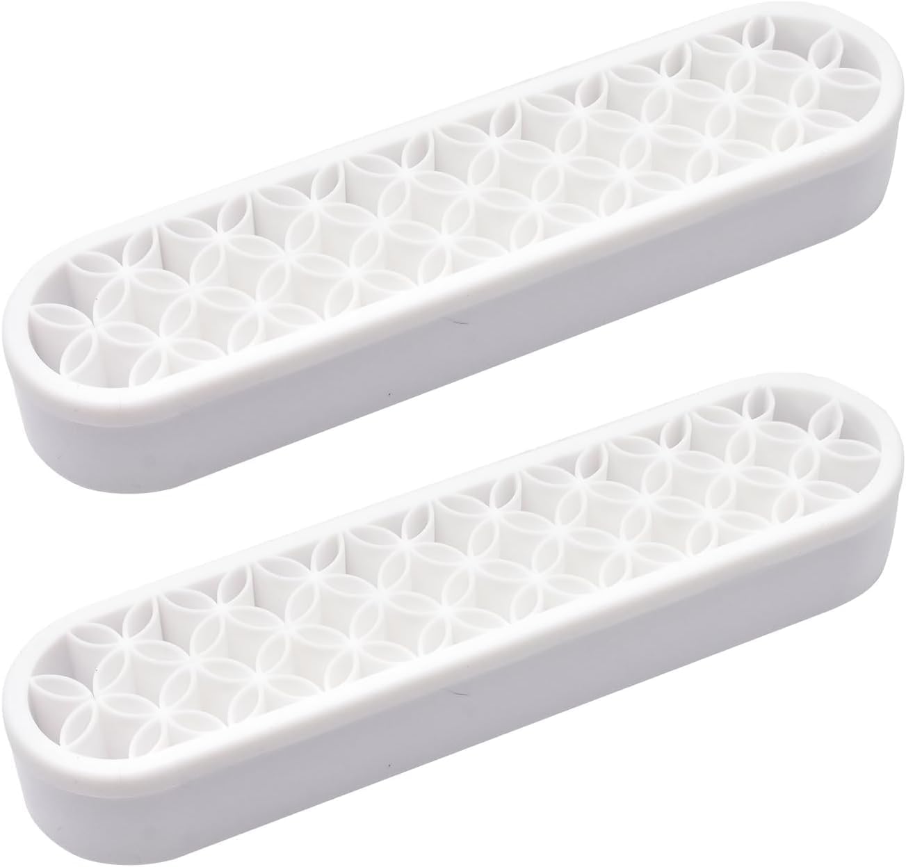 2 PCS Multi-Purpose Cosmetic Storage Box, Desktop Organizers Silicone Make Up Brush Storage Stand Desktop Storage Box for Brush,Pencil,Art Supplies, Painting Brush(White)