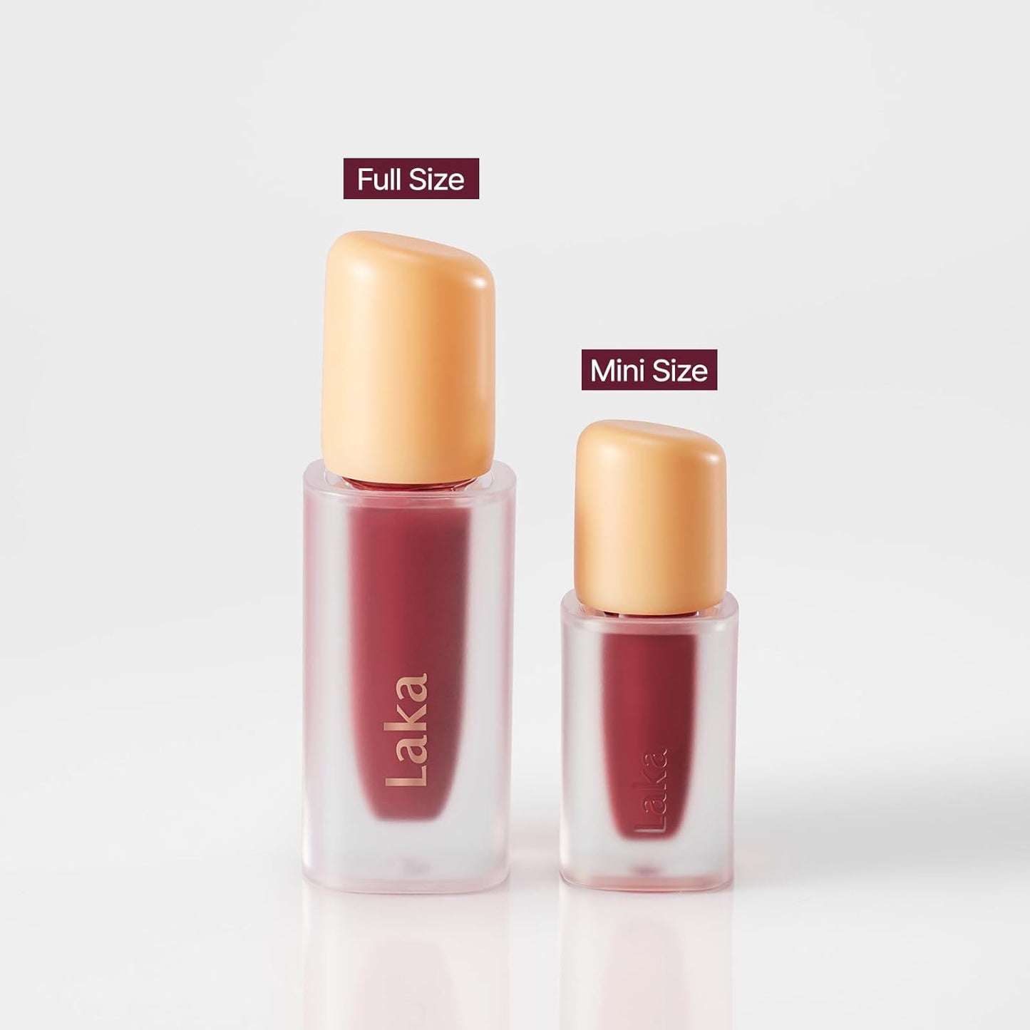 Laka Fruity Glam Lip Tint Mini, Glowing Lip Stain with Wide Color Spectrum, Hydrating & Lightweight Texture, Long-Lasting Bold Stain, Non-Sticky, Vegan, K-Beauty (#134 Peaches)