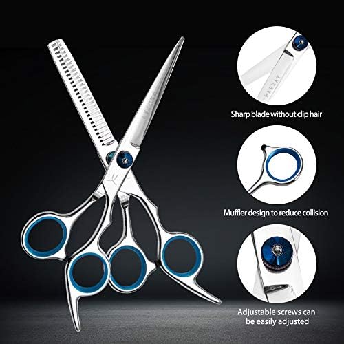 FARRAY 6.5" Professional Hair Cutting Scissors - Japanese Stainless Steel Barber Shears for Salon, Home, All Ages - Ergonomic Handle & Sharp Blades (Black)