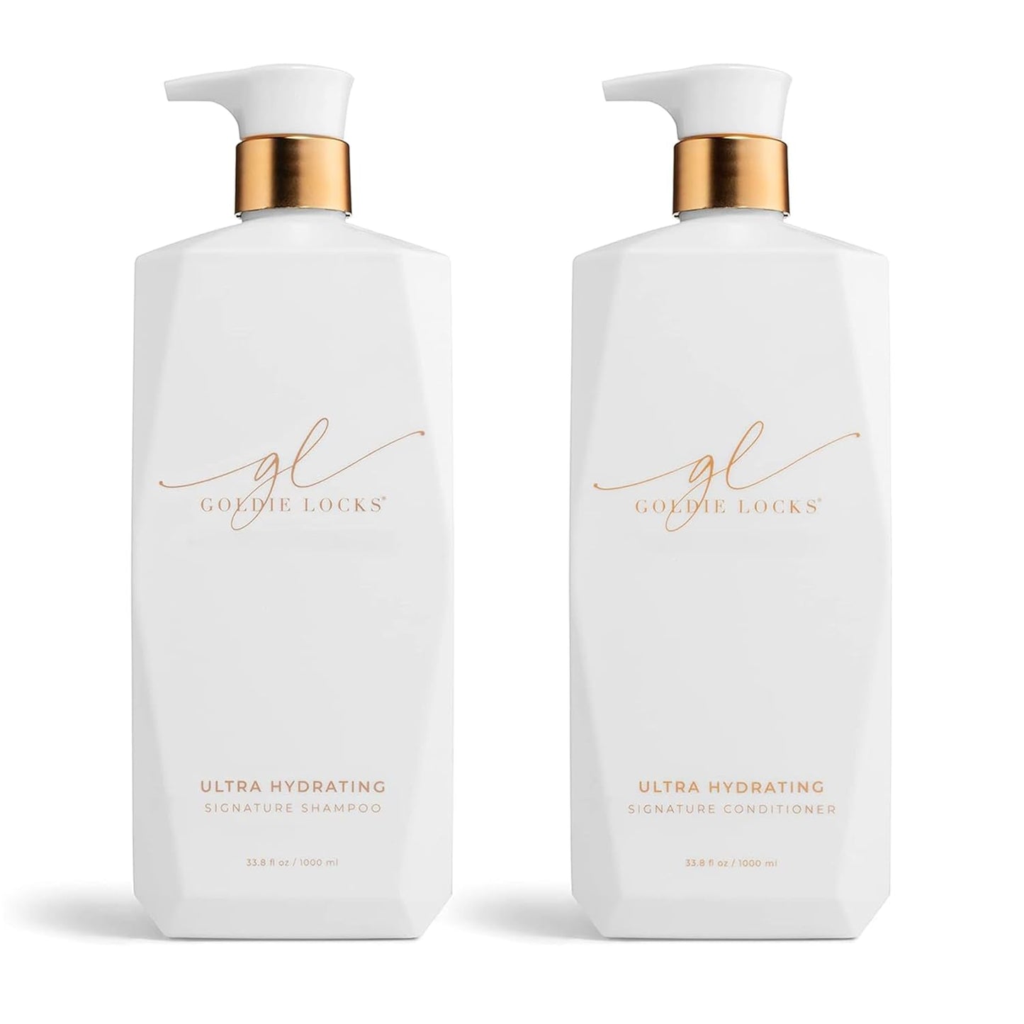 Goldie Locks Ultra Hydrating Shampoo & Conditioner Set - Sulfate-Free, Paraben-Free - for Frizz Control, Shine & Strength - Color Safe & Extension Safe - Protein-Free - 2 x 33.8 fl oz