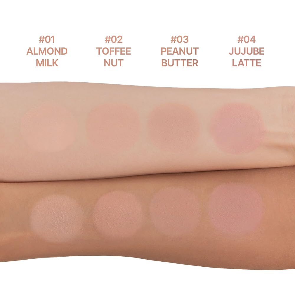 Dasique Blending Mood Cheek #10 Muted Nuts | 4 Blendable Shades in Lighteight Smooth Powder | Vegan | Korean Makeup | Blush