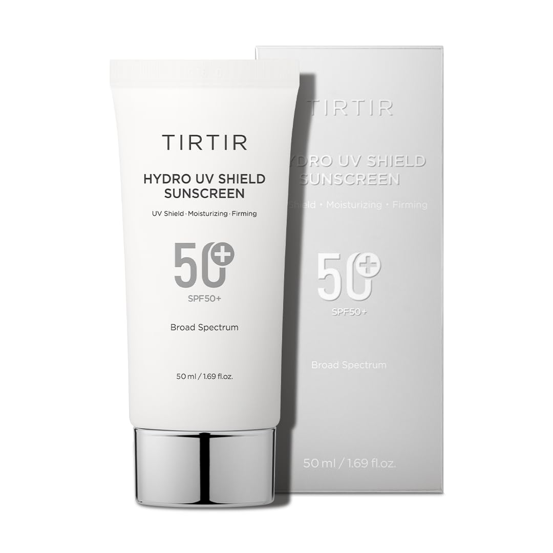 TIRTIR Hydro UV Shield Sunscreen | SPF 50+ Broad Spectrum UVA UVB Korean No White Cast Face Sunblock, 1.69 Fl Oz