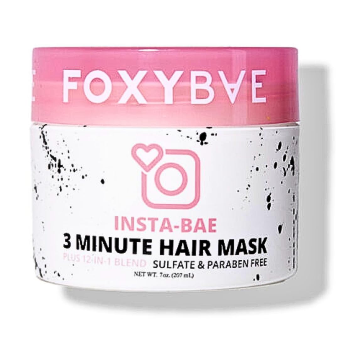FoxyBae 3-Minute Hair Mask - with Biotin - for Dryness, Damage, Growth - Deep Conditioning, Hydrating, Moisturizing - Insta-Bae - 7 Fl Oz