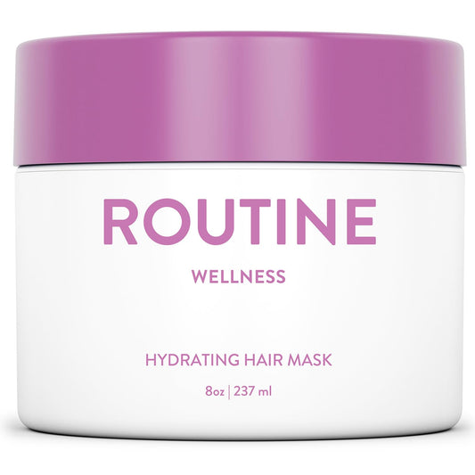 Routine Wellness Deep Conditioning Hair Mask - Bring Dry, Damaged Hair Back to Life – Hydrating Repair Treatment that Moisturizes, Strengthens & Adds Volume – Rose Hips 8oz