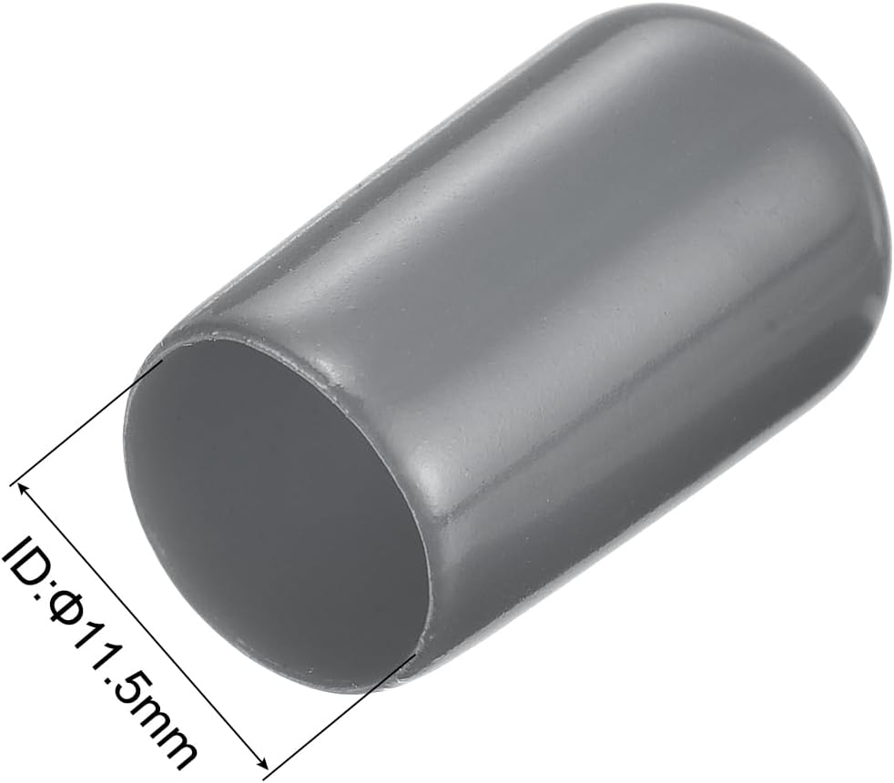 uxcell 50pcs Rubber End Caps 11.5mm(7/16") ID Vinyl PVC Round Tube Bolt Cap Cover Screw Thread Protectors Dark Grey