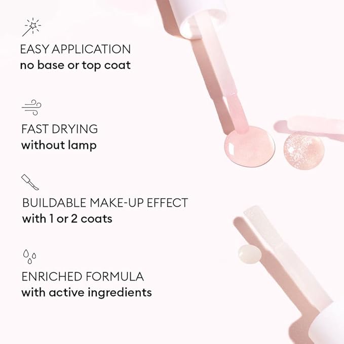 Manucurist Active Plump Nail Polish & Care - Collagen & Peach Extract - No Lamp - Nail Hydrator with Ultra-Glossy Baby Rose Shimmer for Instant Plumping Effect - Nail Volumizer - Vegan & Plant-Based