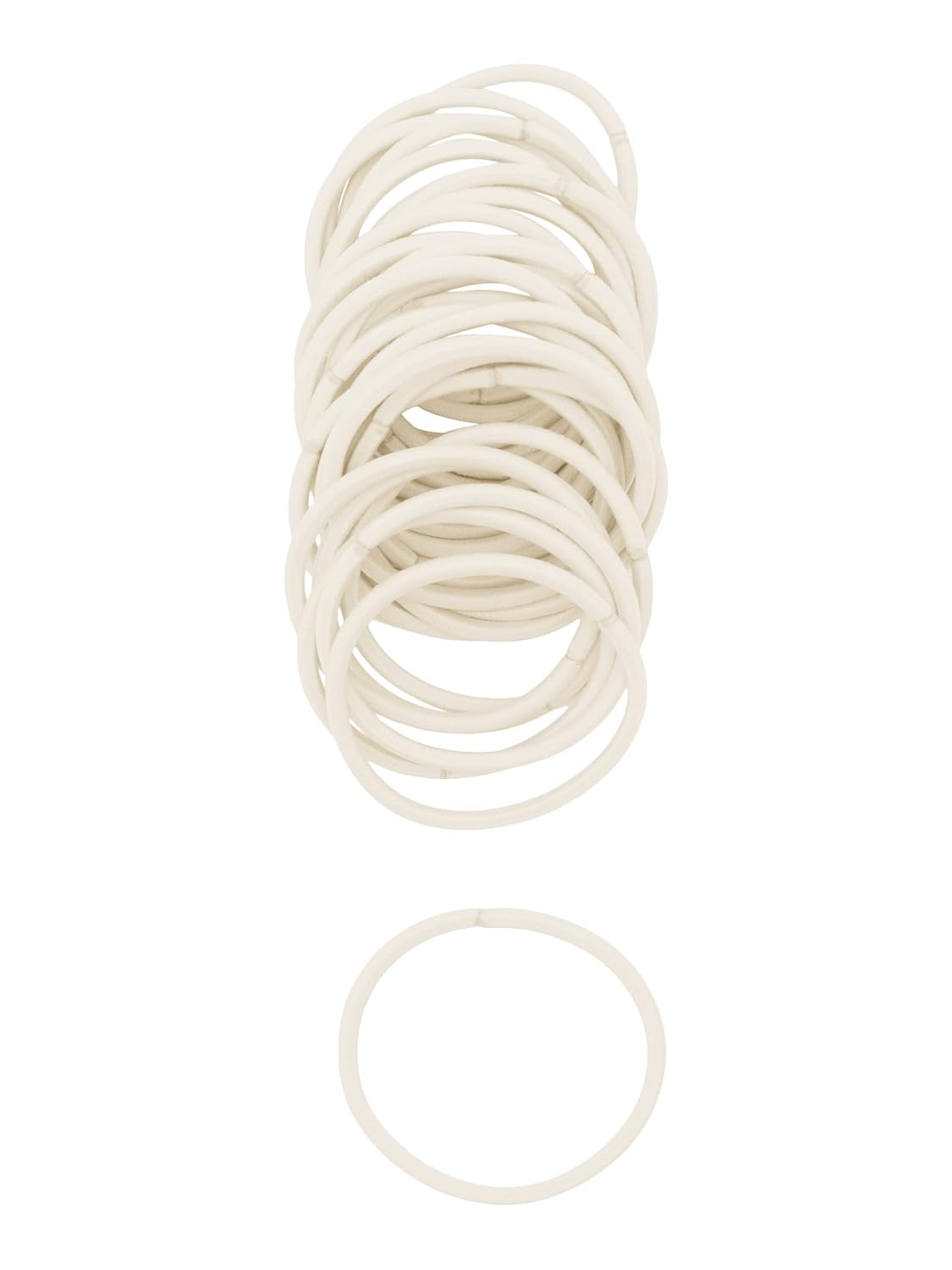 Heliums Large Hair Ties - Platinum White - 30 Pack, 2.25 Inch Thick Ponytail Holders, 4mm Hair Elastics