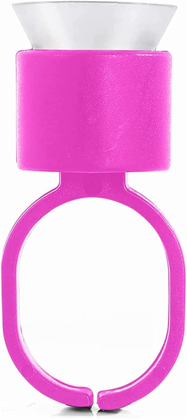 Ink Ring Cups,100pcs Pink Microblading Pigment Glue Rings with Sponge Ink Cups Caps Permanent Makeup Eyelash Eyebrow Extensions Medium Holder for Microblading Supplies (100)