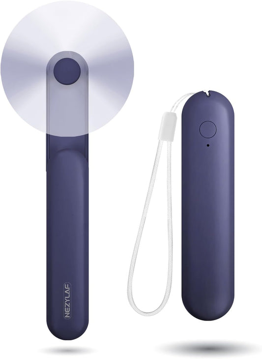 Nezylaf Portable Mini Handheld Fan, Small Rechargeable Personal Fan with Pocket Power Bank Design for Travel/Women Gifts/Disney World Accessories/Theme Park Essentials