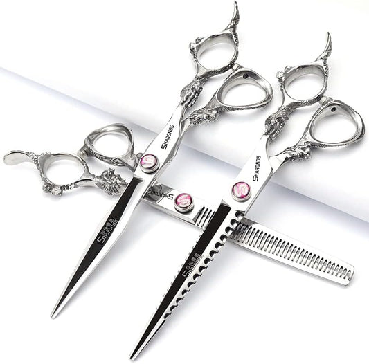 6/7/8/9 inch Professional Hair Cutting Thinning Scissors Barber Shears Hairdressing Salon Set (7-inch 3pc)