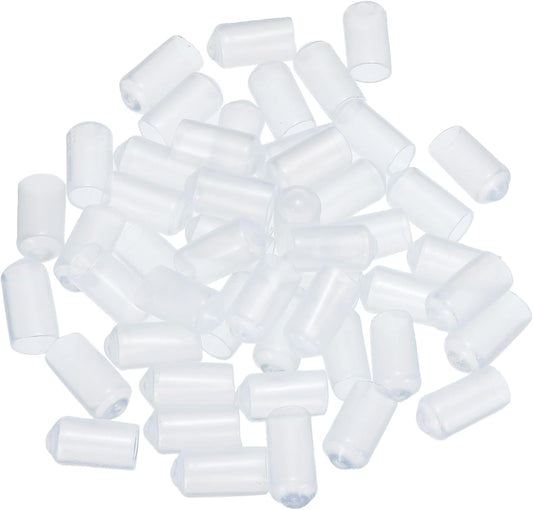 uxcell 50pcs Rubber End Caps 8mm(5/16 inch) ID Vinyl PVC Round Tube Bolt Cap Cover Screw Thread Protectors Clear
