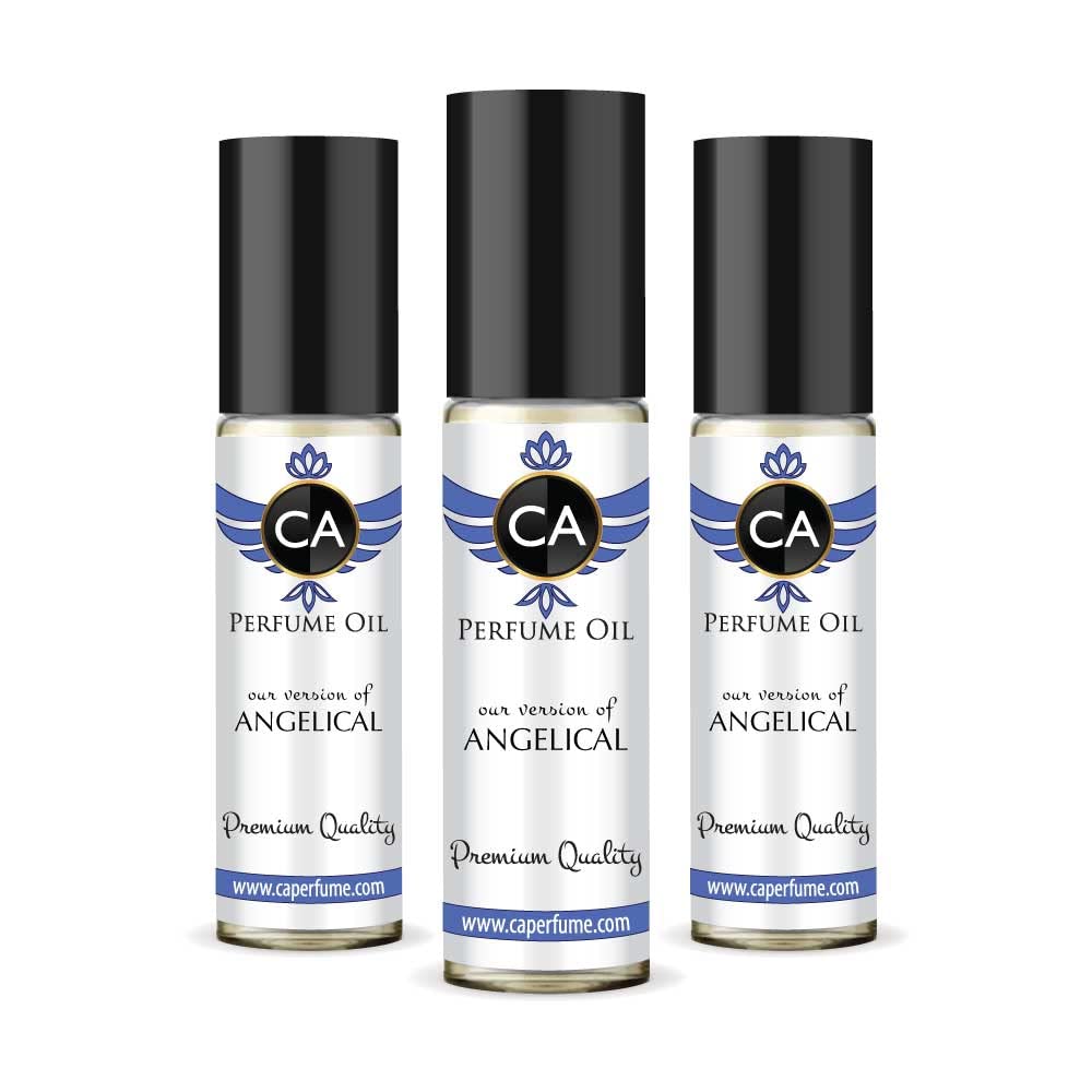 CA Perfume Impression of Angelical for Women Eau De Parfum Amber Vanilla Scent Long Lasting Perfumes for Women Travel Size TSA Ready for Day and Night Wear 0.33 Fl Oz 10ml (Pack of 3)
