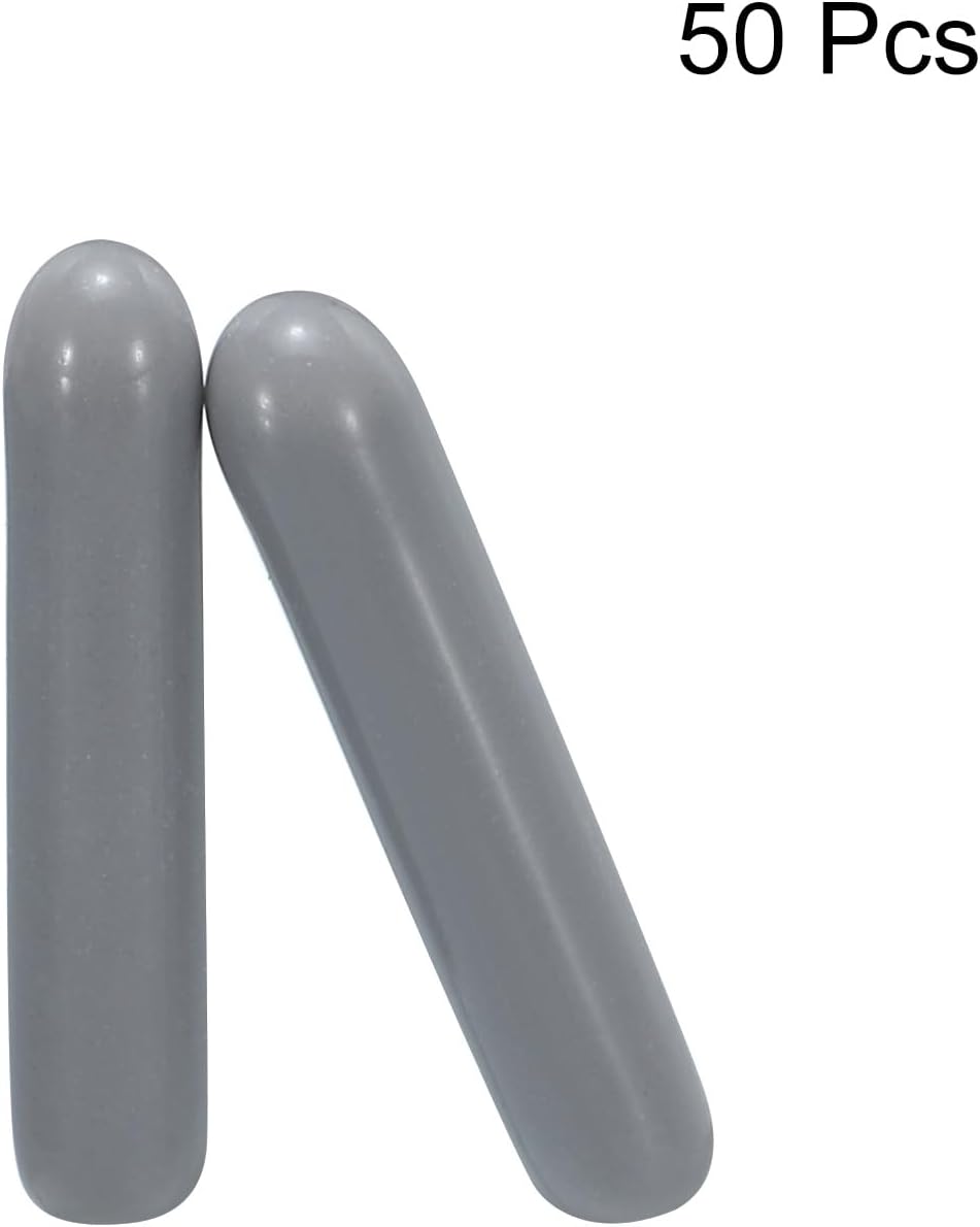 uxcell 50pcs Rubber End Caps 2mm ID Vinyl PVC Round Tube Bolt Cap Cover Screw Thread Protectors Grey, 0.08 inch