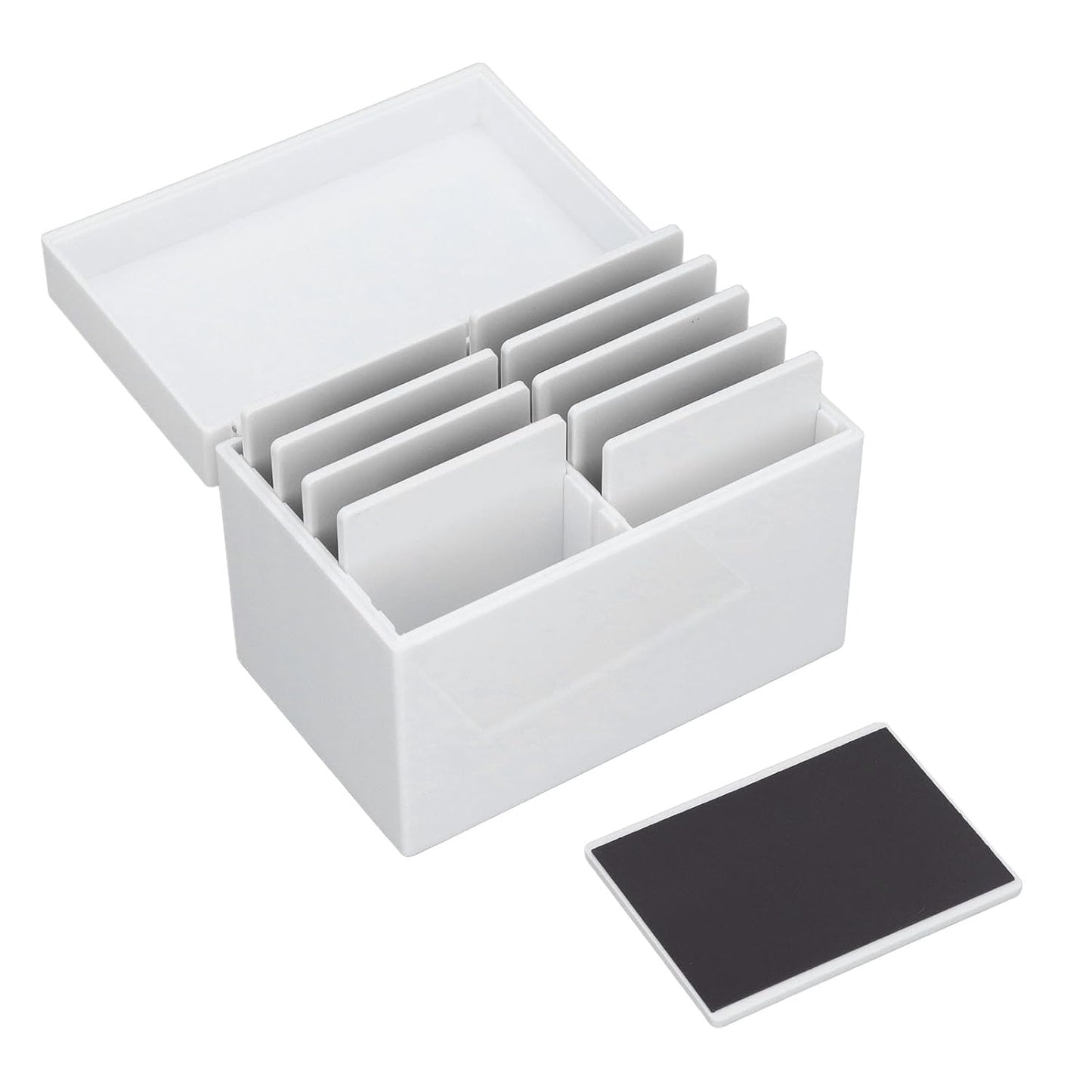 10 Layers Acrylic Eyelash Storage Box with Magnetic Bottom Extension Grafting Tool False Eyelashes Glue Pallet Holder (White)