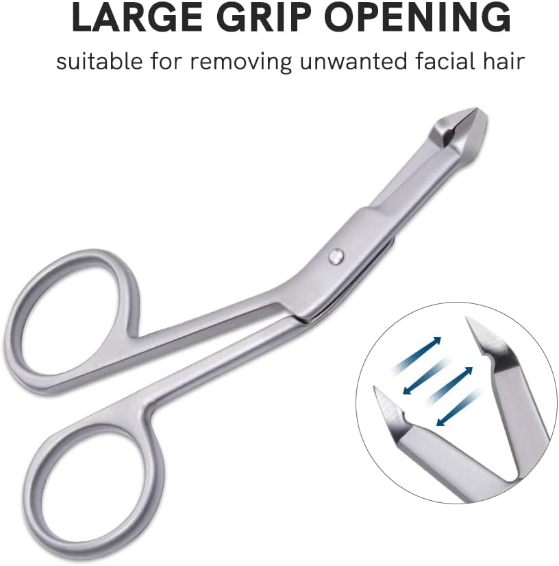 3pcs Stainless Steel Eyebrow Tweezers Handle Shaped Angled Tweezers Flat Tip Hair Plucker for Eyebrow Trimming and Shaping, Face Hair Tools for Women & Men