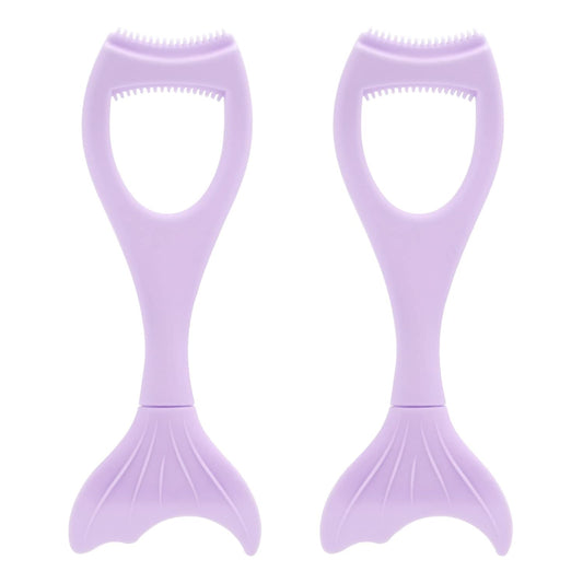Tbestmax 2 in 1 Mascara Eyeliner Guard, Silicone Mascara Lash Shield Applicator, Eyelash Comb Purple 2 Pcs