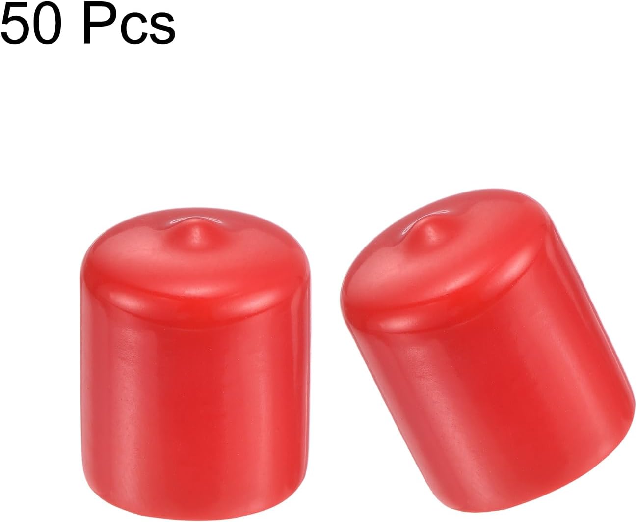 uxcell 50pcs Rubber End Caps 23mm(15/16") ID Vinyl PVC Round Tube Bolt Cap Cover Screw Thread Protectors Red