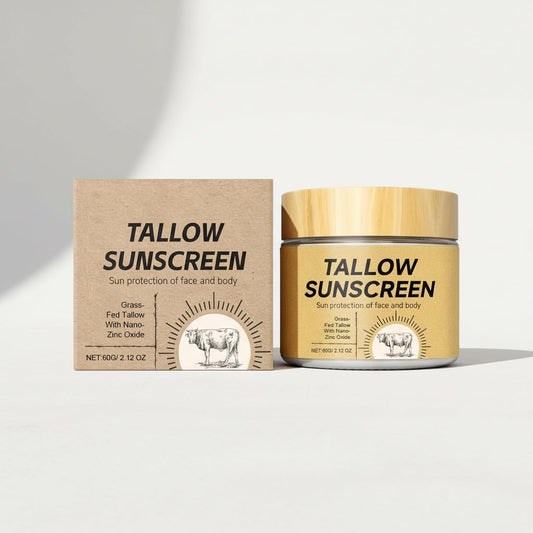 Beef Tallow Sunscreen SPF 30 | Mineral Sunscreen with Grass-Fed Tallow & Non-Nano Zinc Oxide | Non-Greasy for Face & Body, for Sensitive Skin | Reef-Safe & Natural