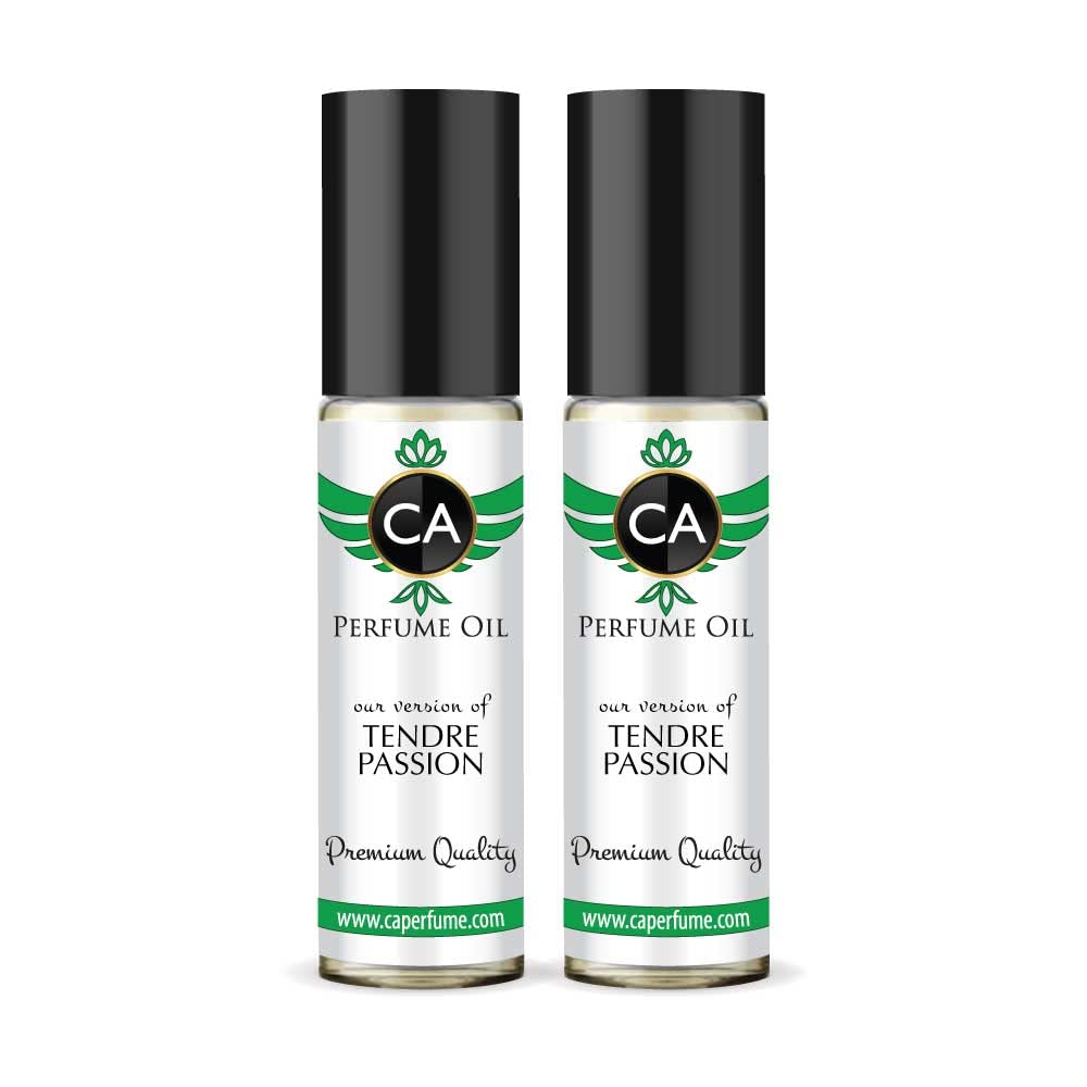 CA Perfume Impression of Tendre Passion for Women Eau De Parfum Floral Scent Long Lasting Perfumes for Women Travel Size TSA Ready for Day and Night Wear 0.33 Fl Oz 10ml (Pack of 2)